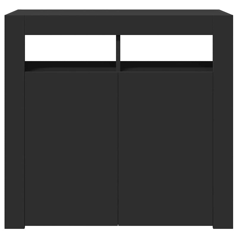Servantă cu lumini LED, negru, 80x35x75 cm