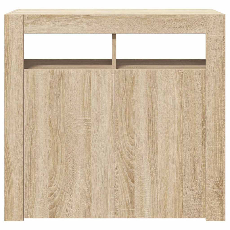 Servantă cu lumini LED, stejar sonoma, 80x35x75 cm