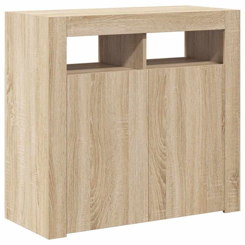 Servantă cu lumini LED, stejar sonoma, 80x35x75 cm