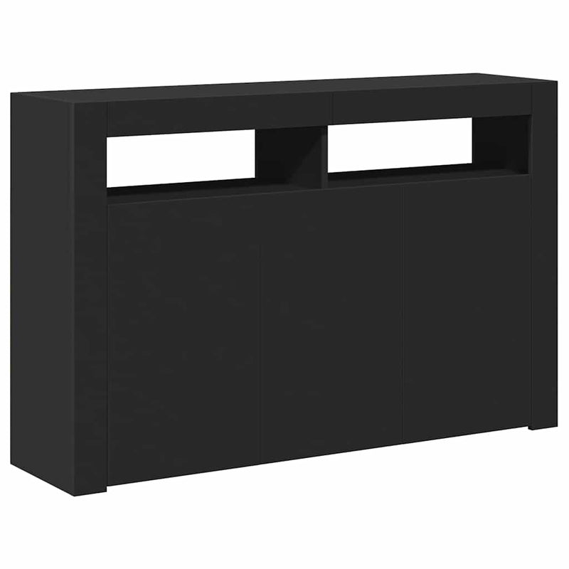 Servantă cu lumini LED,negru , 115,5x30x75 cm