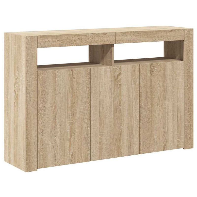 Servantă cu lumini LED, stejar Sonoma, 115,5x30x75 cm