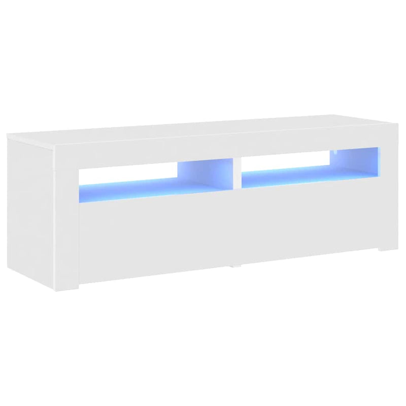 Comodă TV cu lumini LED, alb, 120x35x40 cm