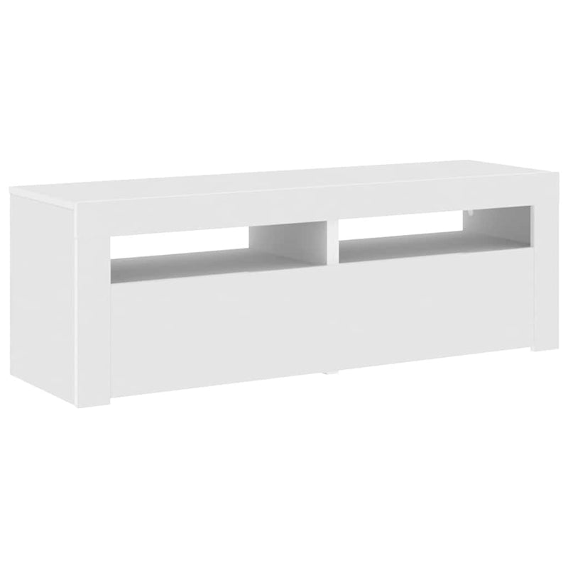Comodă TV cu lumini LED, alb, 120x35x40 cm