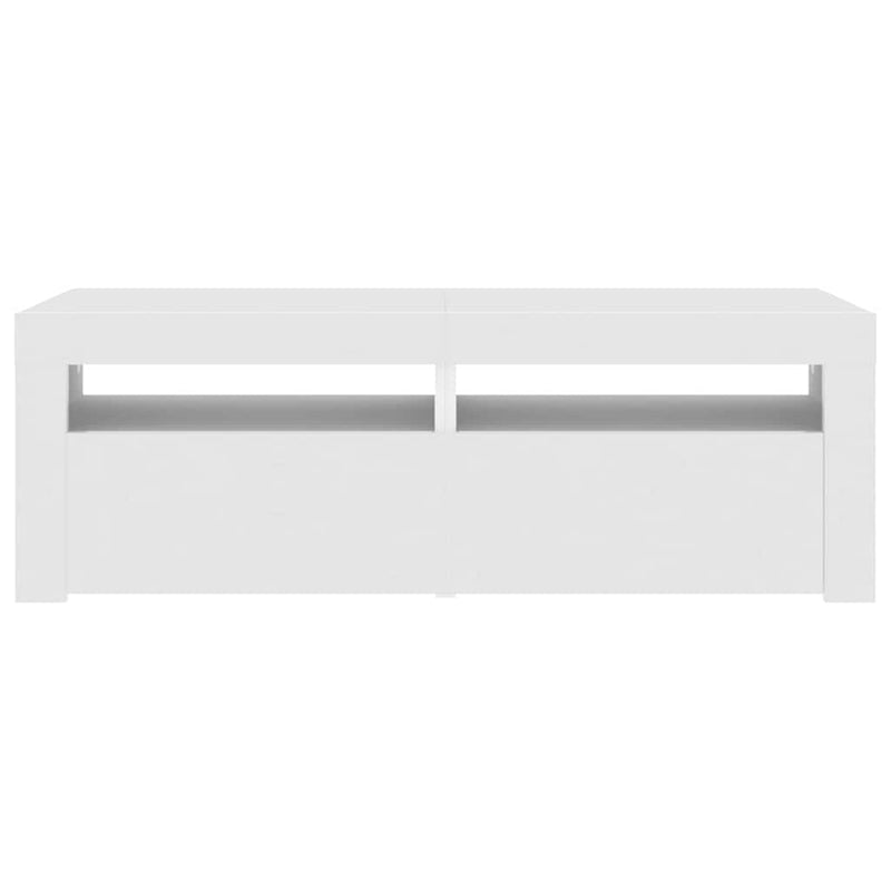 Comodă TV cu lumini LED, alb, 120x35x40 cm