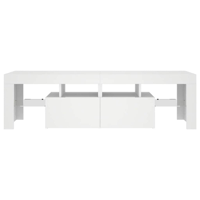 Comodă TV cu lumini LED, alb, 140x36,5x40 cm