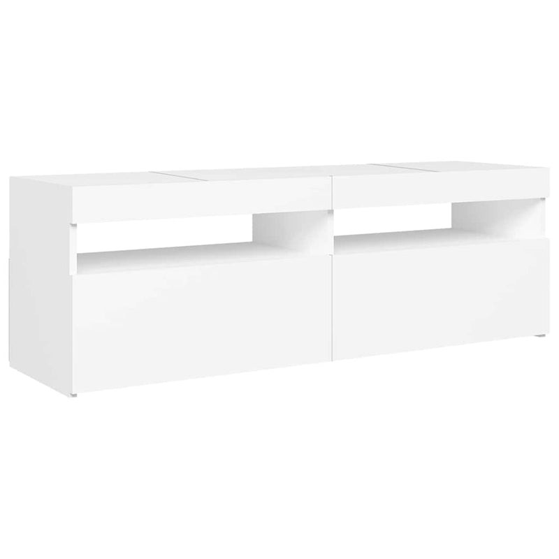 Comodă TV cu lumini LED, alb, 120x35x40 cm