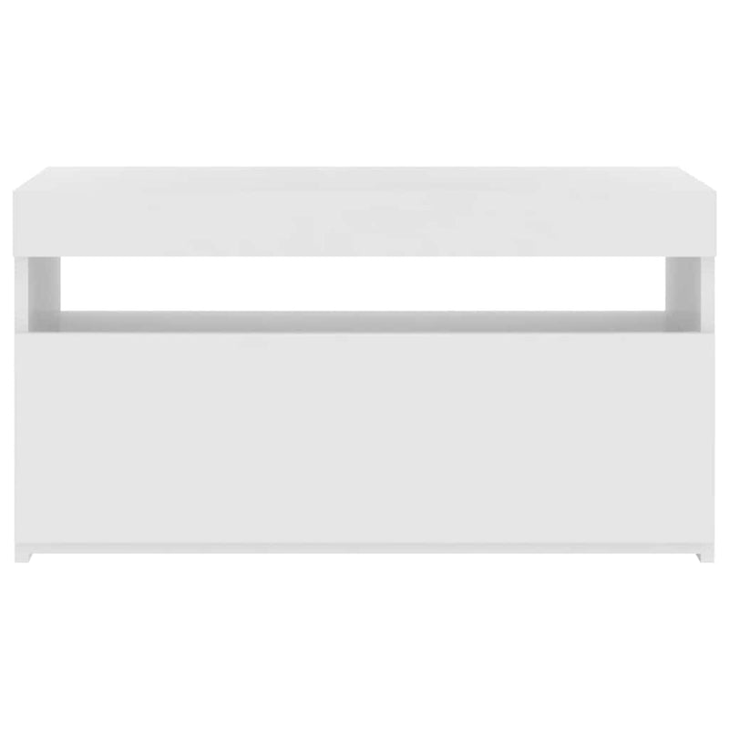 Comodă TV cu lumini LED, alb, 75x35x40 cm