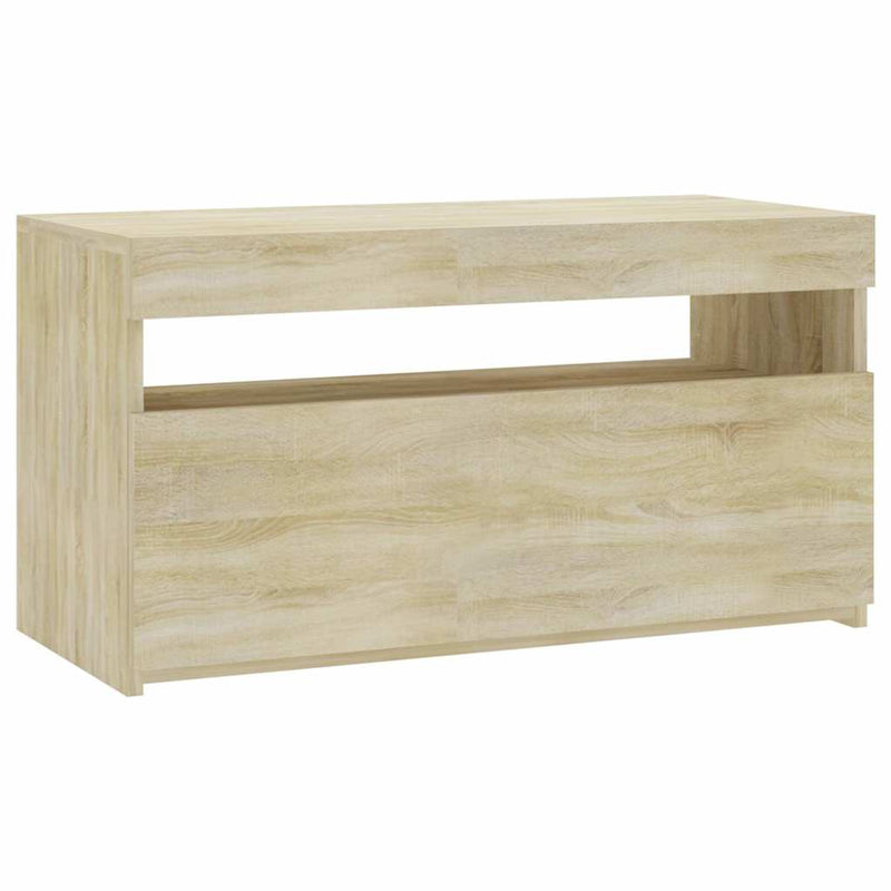 Comodă TV cu lumini LED, stejar sonoma, 75x35x40 cm