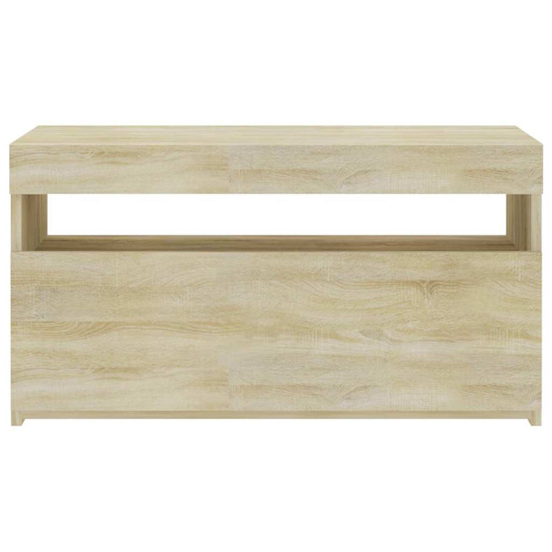 Comodă TV cu lumini LED, stejar sonoma, 75x35x40 cm