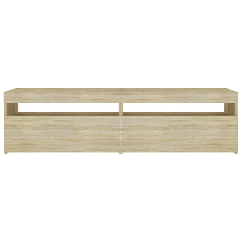 Comode TV cu lumini LED, 2 buc., stejar sonoma, 75x35x40 cm