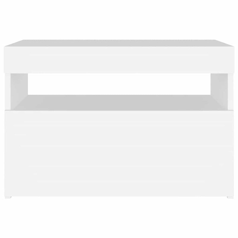 Comodă TV cu lumini LED, alb, 60x35x40 cm