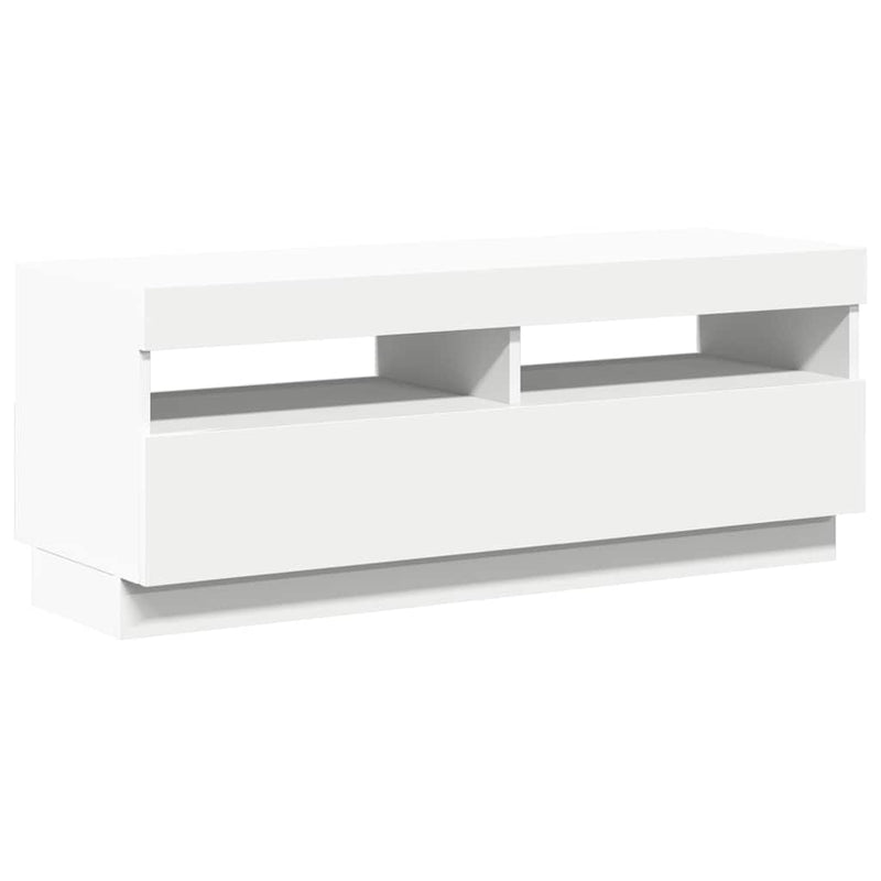 Comodă TV cu lumini LED, alb, 100x35x40 cm