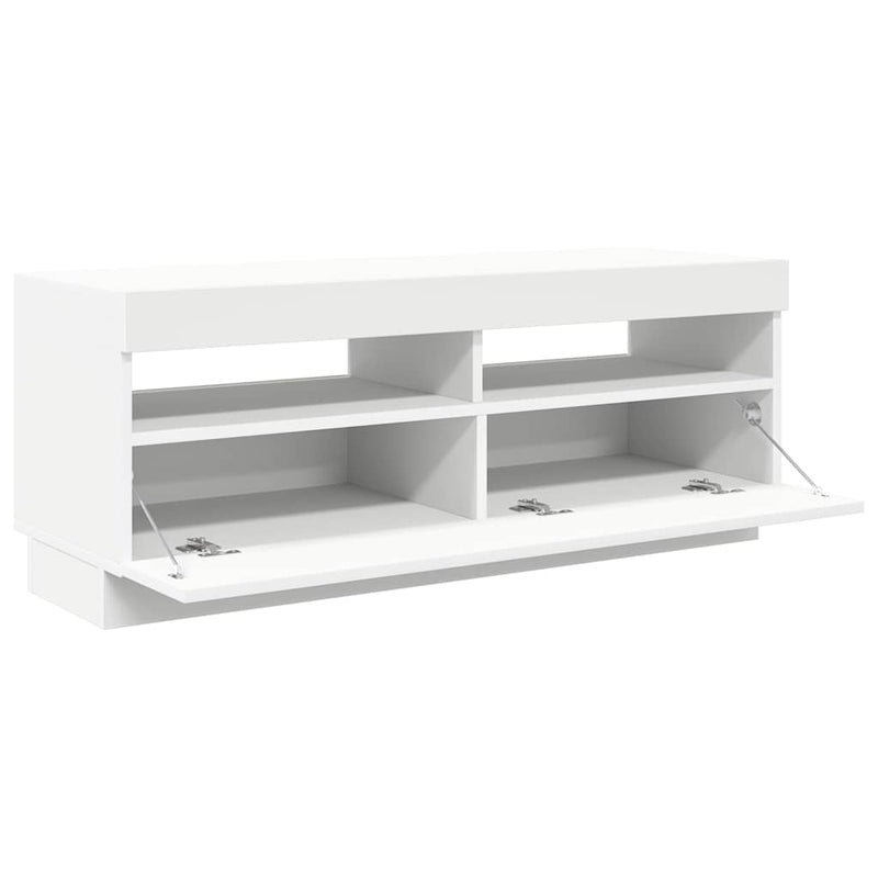 Comodă TV cu lumini LED, alb, 100x35x40 cm