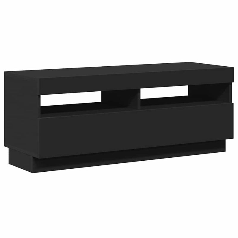 Comodă TV cu lumini LED, negru, 100x35x40 cm