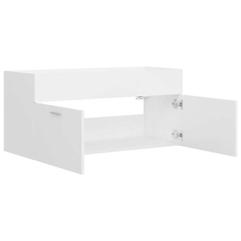 Dulap pentru chiuvetă, alb, 100x38,5x46 cm, PAL