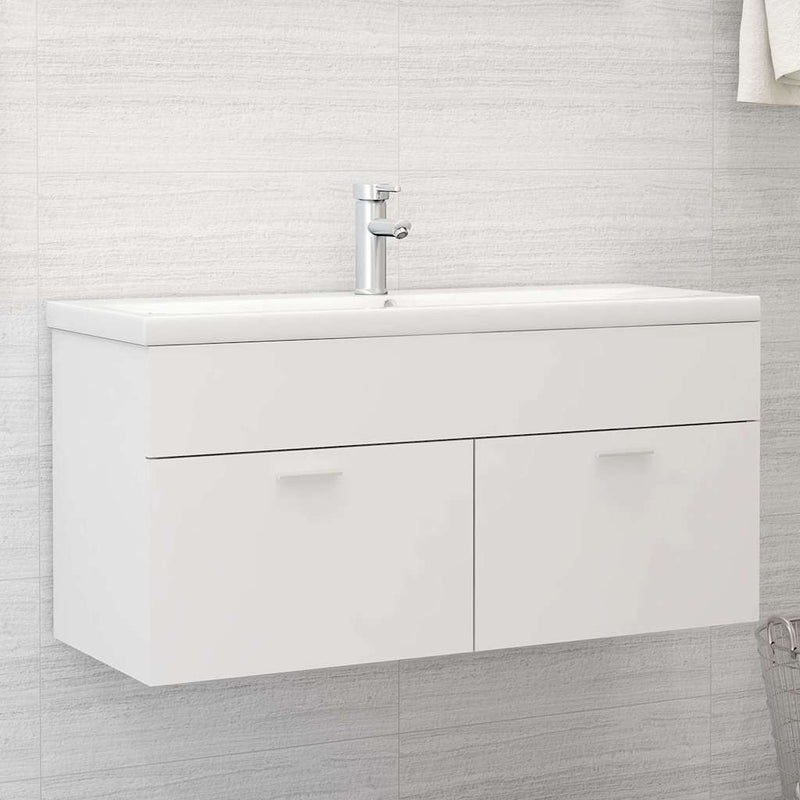 Dulap pentru chiuvetă, alb, 100x38,5x46 cm, PAL