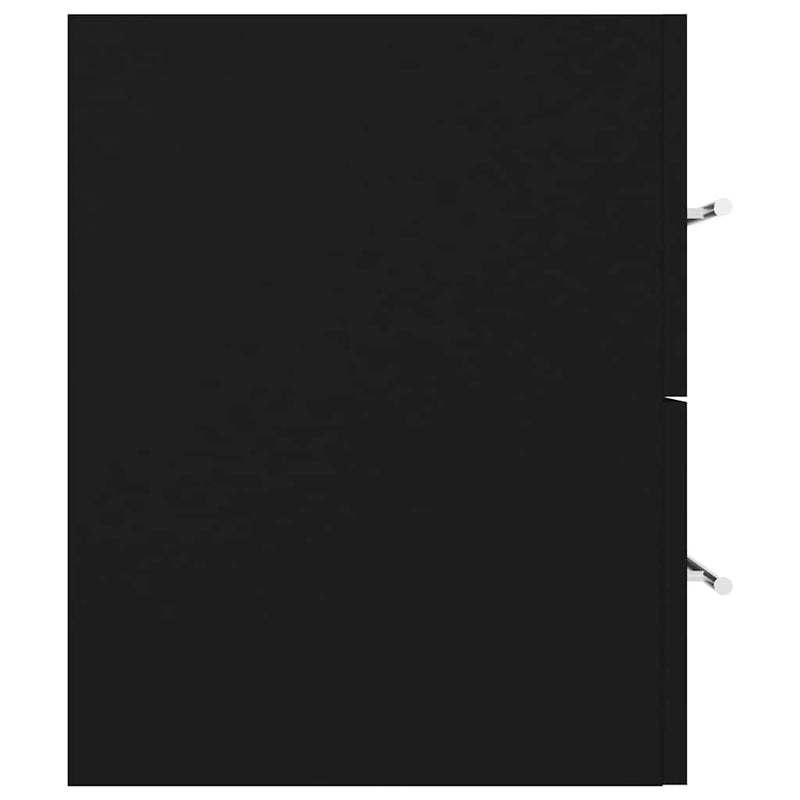 Dulap de chiuvetă, negru, 100x38,5x48 cm, lemn prelucrat