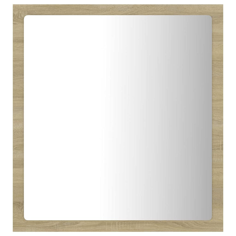 Oglindă de baie cu LED, stejar sonoma, 40x8,5x37 cm, acril