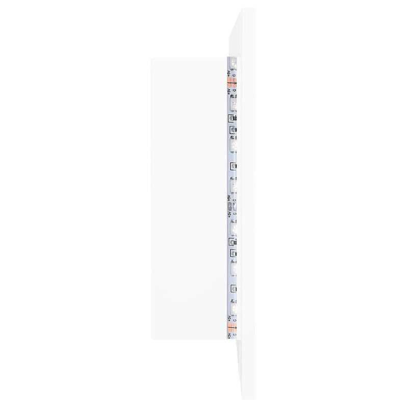 Dulap de baie cu oglindă și LED, alb, 100x12x45 cm, acril