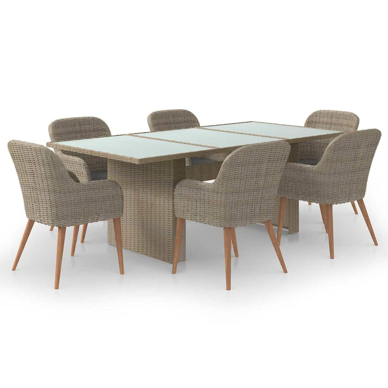 Set mobilier de grădină, 7 piese, poliratan
