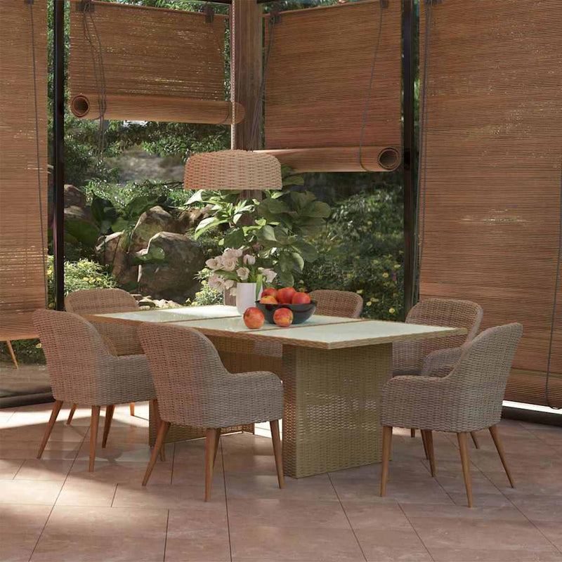 Set mobilier de grădină, 7 piese, poliratan