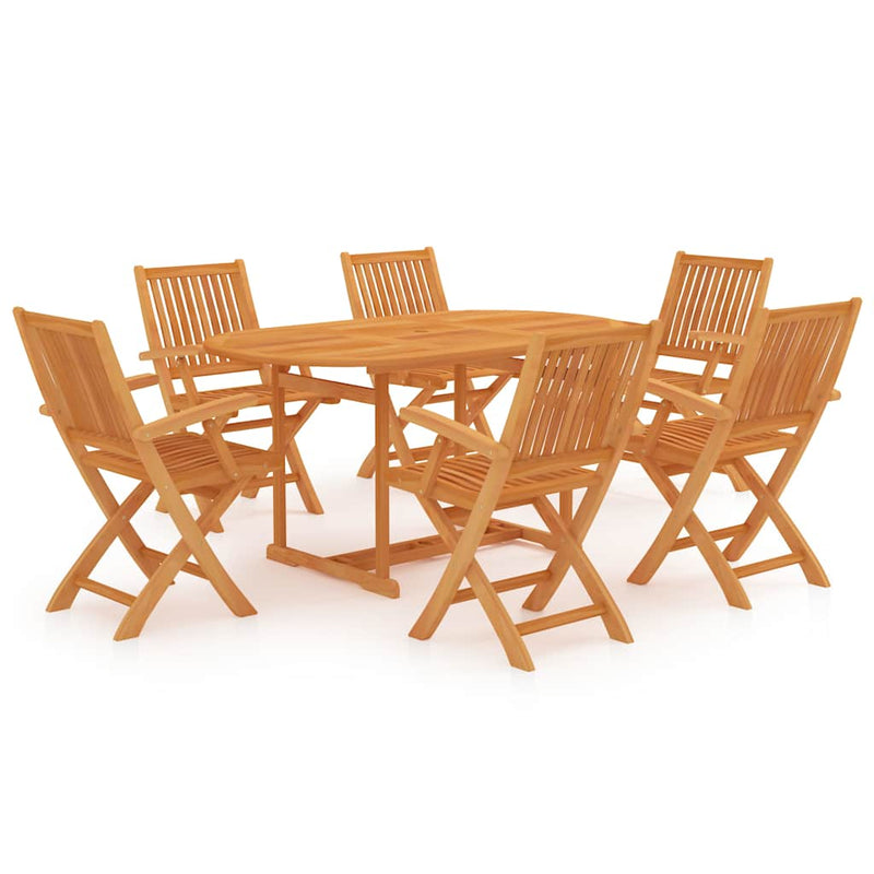 Set mobilier grădină, 7 piese, lemn masiv de tec