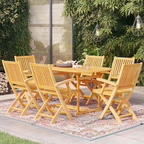 Set mobilier grădină, 7 piese, lemn masiv de tec