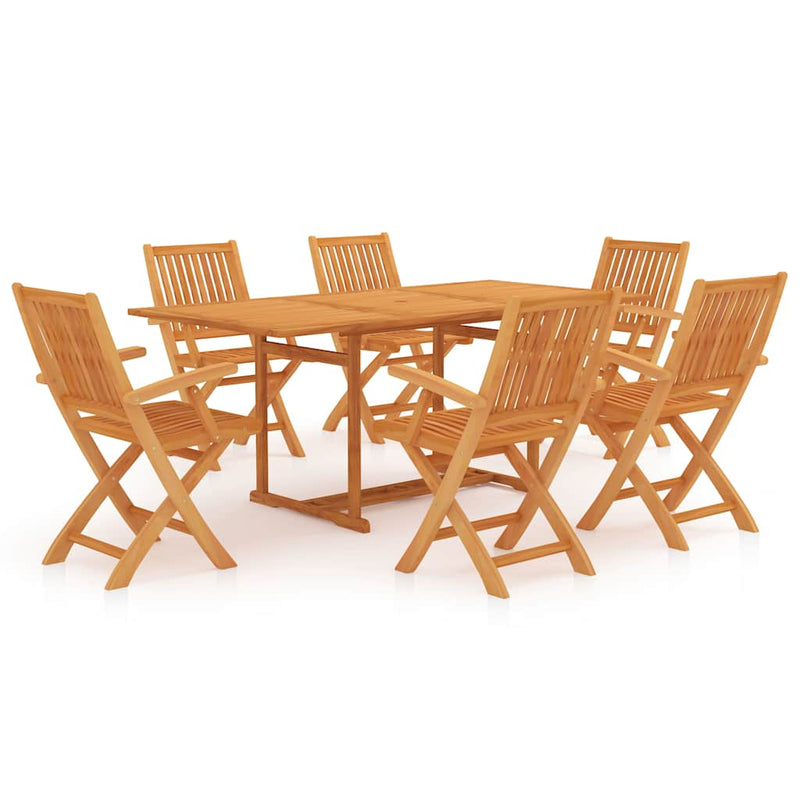 Set mobilier de grădină, 7 piese, lemn masiv de tec