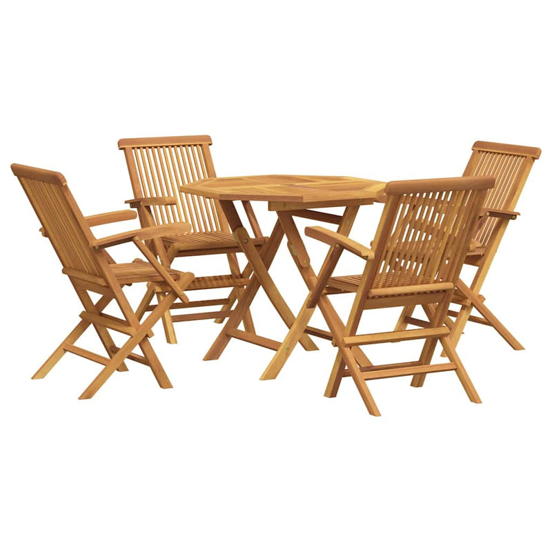 Set mobilier de grădină, 5 piese, lemn masiv de tec