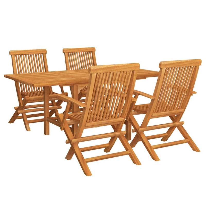Set mobilier de grădină, 5 piese, lemn masiv de tec