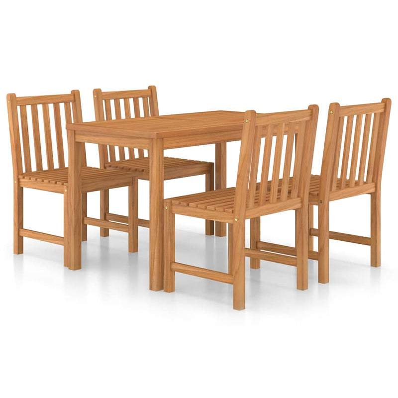 Set de mobilier de grădină cu 5 piese, 120x70 cm, lemn masiv de tec