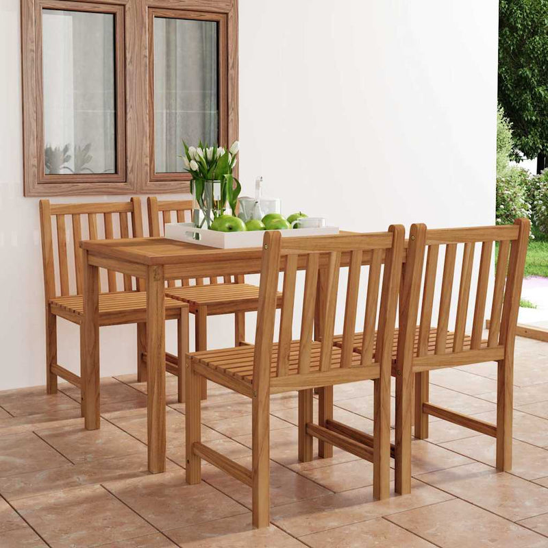 Set de mobilier de grădină cu 5 piese, 120x70 cm, lemn masiv de tec