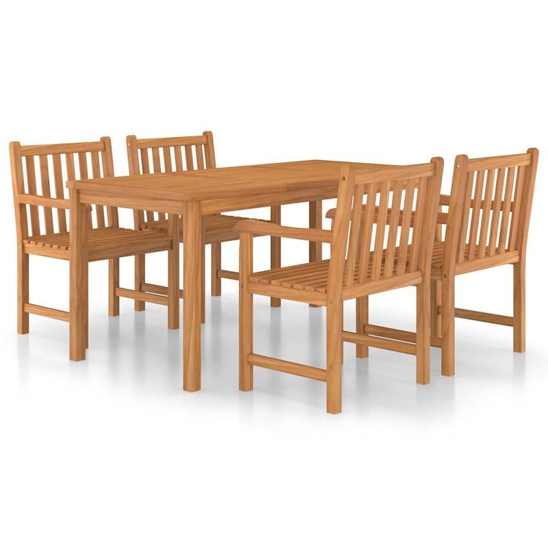 Set de mobilier de grădină cu 5 piese, 160x80 cm, lemn masiv de tec