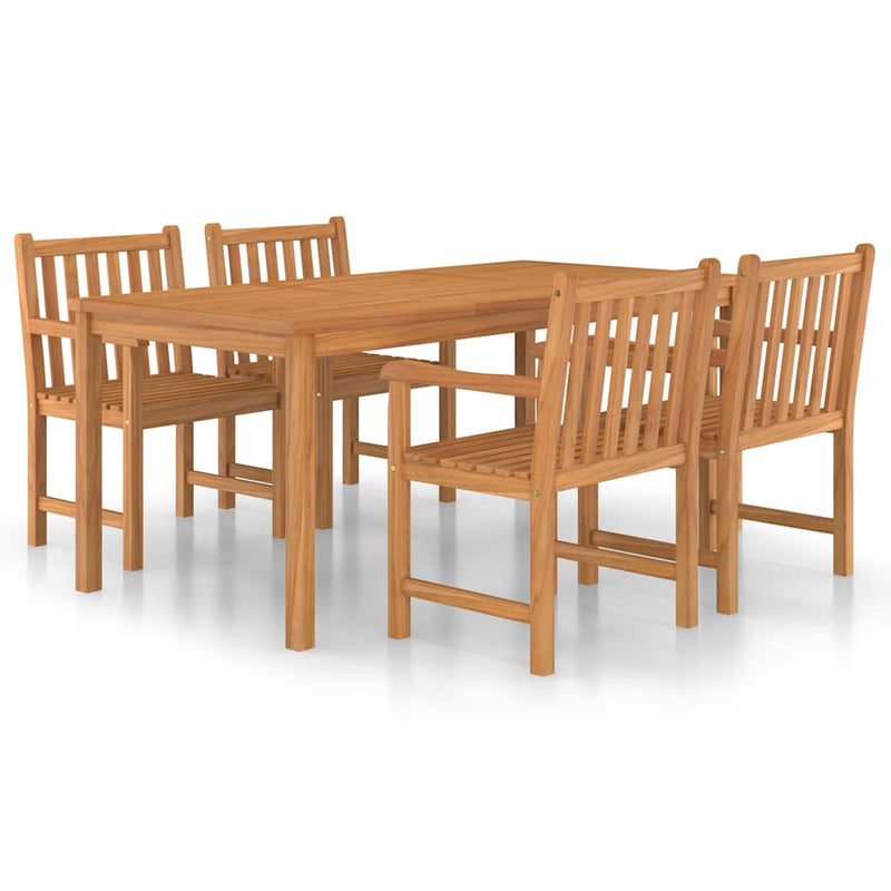 Set de mobilier de grădină cu 5 piese, 180x90 cm, lemn masiv de tec