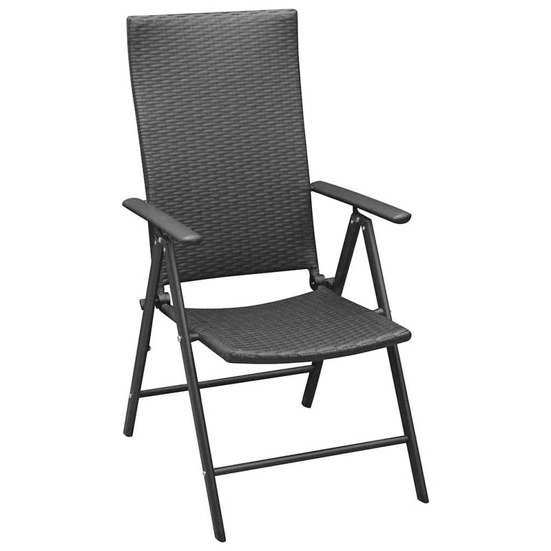 Set mobilier de grădină, 7 piese, negru