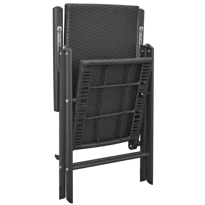 Set mobilier de grădină, 7 piese, negru