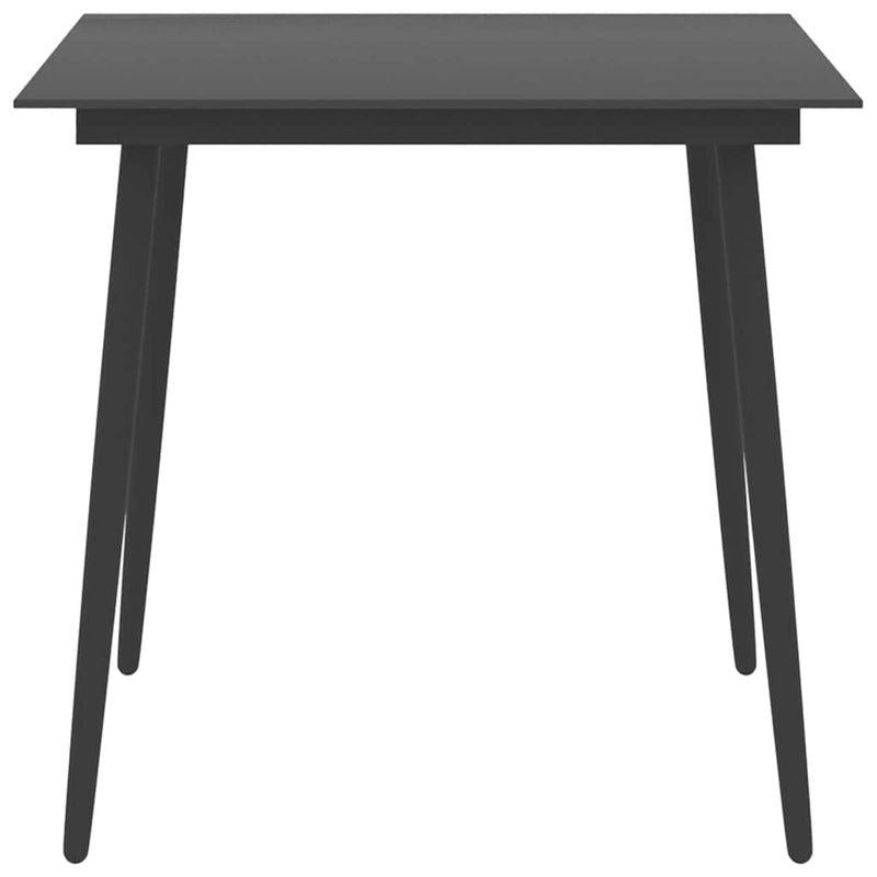 Set mobilier de grădină, 3 piese, negru