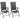 Set mobilier de grădină, 3 piese, negru