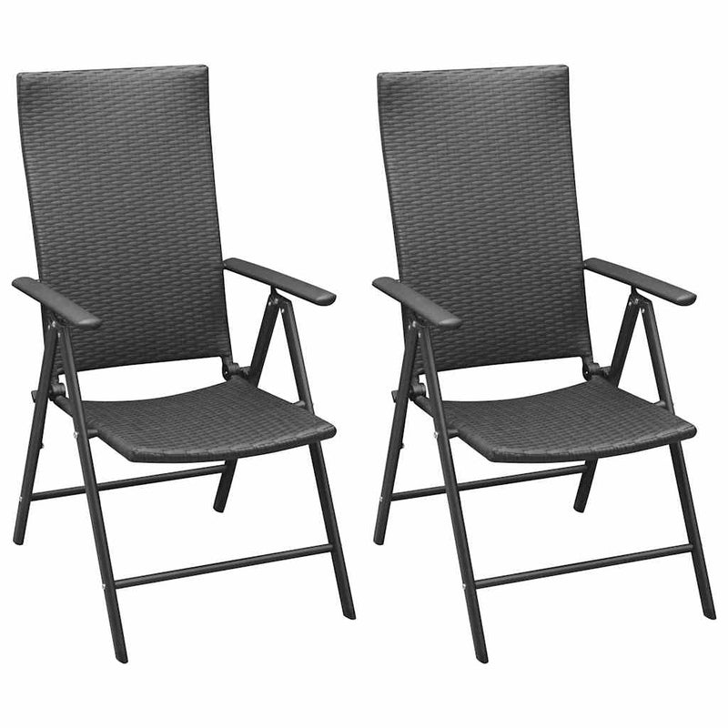 Set mobilier de grădină, 3 piese, negru