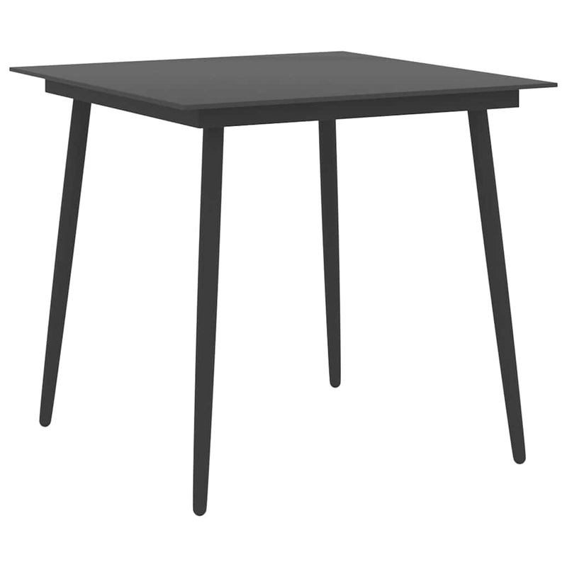 Set de masă pentru grădină, 5 piese, negru