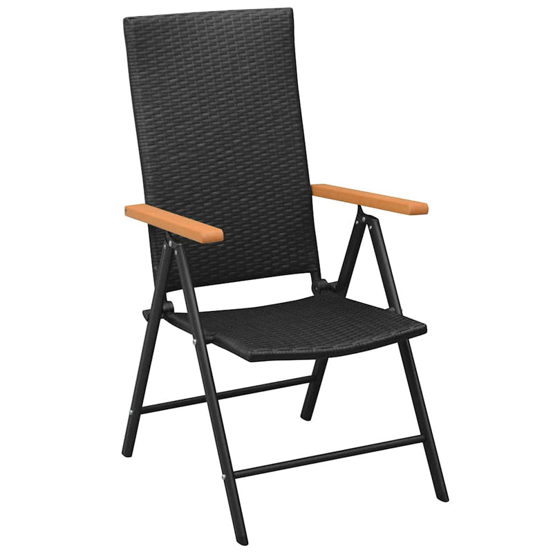 Set mobilier de grădină, 7 piese, negru și maro