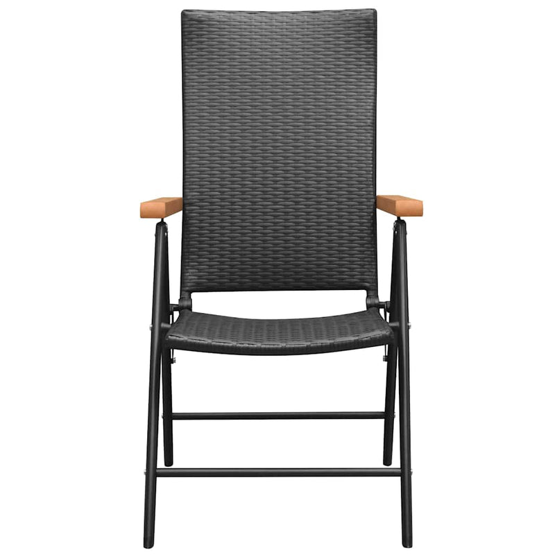 Set mobilier de grădină, 7 piese, negru și maro