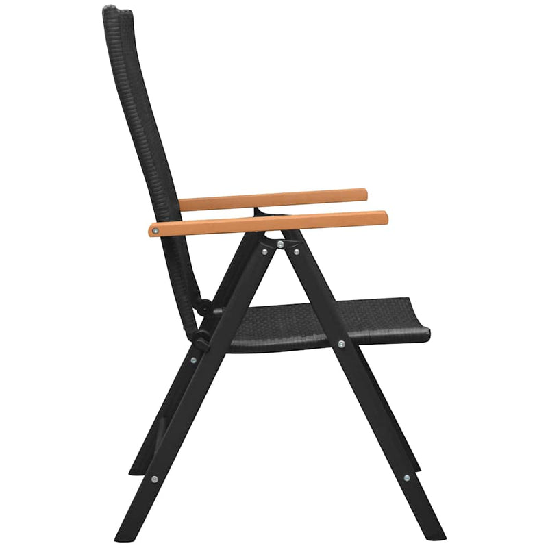 Set mobilier de grădină, 7 piese, negru și maro