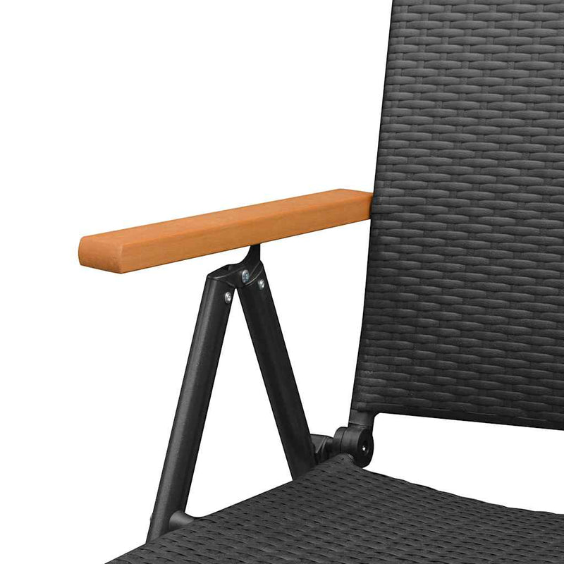 Set mobilier de grădină, 9 piese, negru și maro