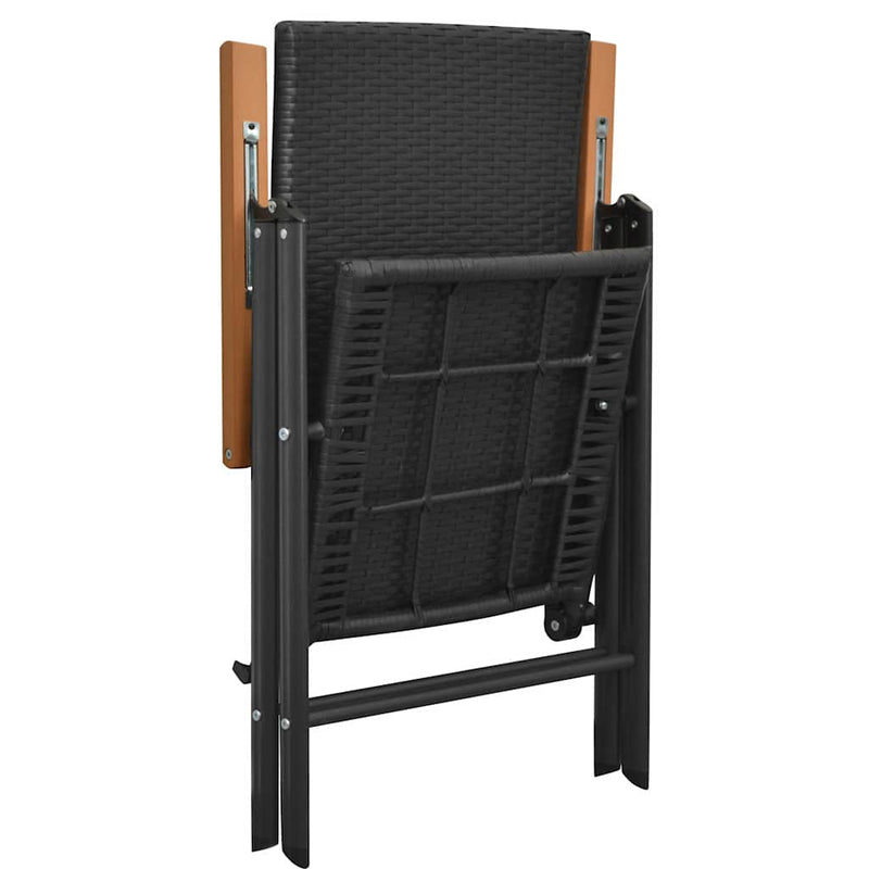 Set mobilier de grădină, 3 piese, negru și maro