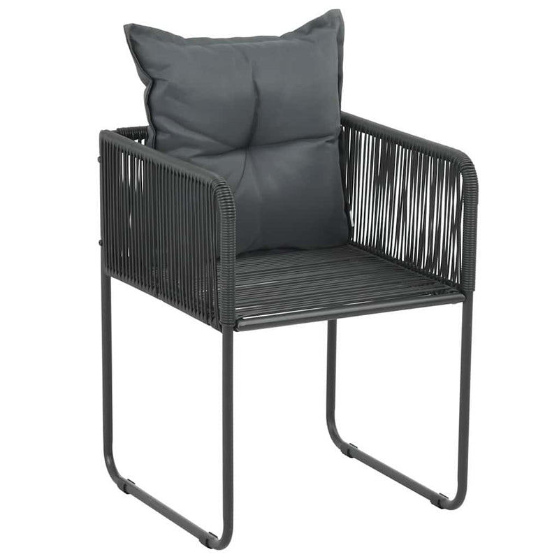 Set mobilier de grădină, 7 piese, negru, ratan PVC