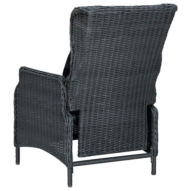 Set mobilier exterior cu perne, 9 piese, gri închis, poliratan