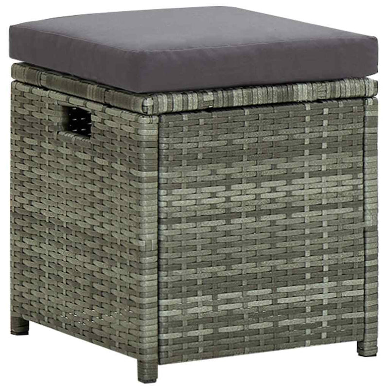 Set mobilier de grădină cu perne, 6 piese, gri, poliratan