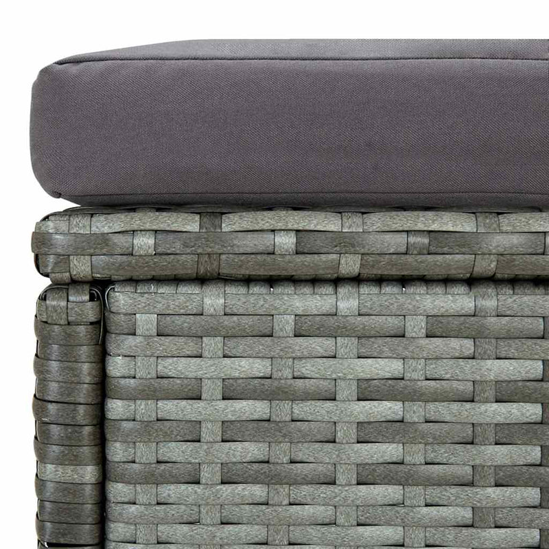Set mobilier de grădină cu perne, 6 piese, gri, poliratan