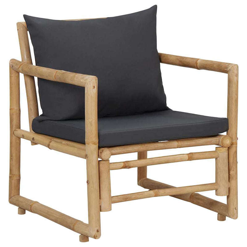 Set mobilier de grădină cu perne, 4 piese, bambus